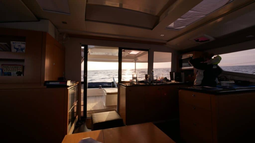 Fountaine Pajot Helia 44 view out from salon