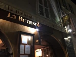 La Boussole restaurant sign