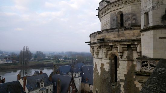 Side view of Chateau d'Amboise overlooking Amboise